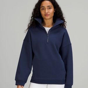 Lululemon thick fleece half zip *rare find* medium Night Sea